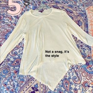 Long sleeve white shirt.